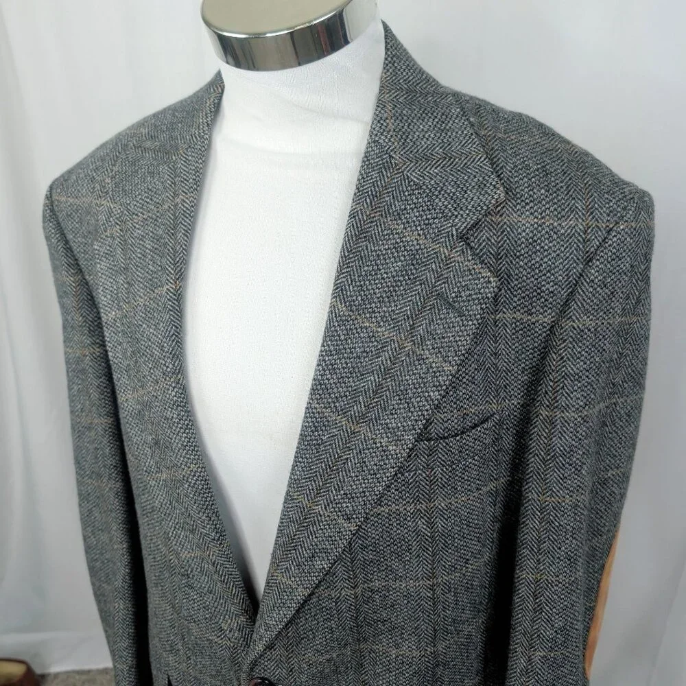 Vintage Evan Picone Gray Tweed Blazer 41R Medium Sportscoat
